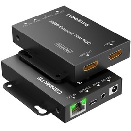 CENMATE 4K@60Hz 4:4:4 HDMI Extender Over Single Cat5e/Cat6/Cat 7, Up to 230Ft (1080P), 164FT(4K), HDMI Over Ethernet, Supports Bidirectional IR, 3D, HDCP, EDID, POC