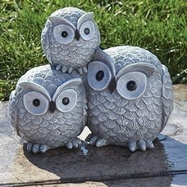 Garden Items Owls Garden Statue, one Size, Light Gray