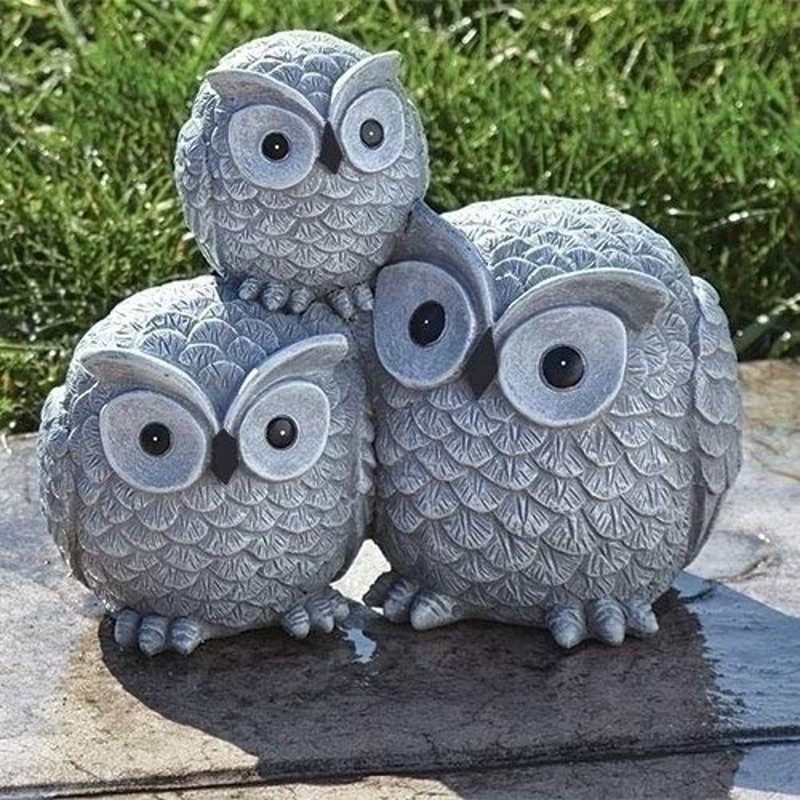 Garden Items Owls Garden Statue, one Size, Light Gray