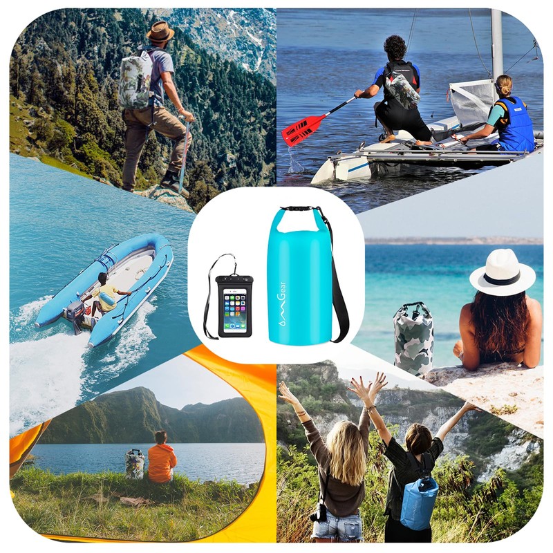 OMGear Waterproof Dry Bag Camping Dry Sack With Phone Pouch