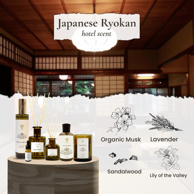 PRISTINE Japanese Ryokan/Inspired by Shang Hotel Reed Diffuser Refill with