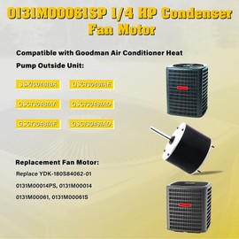 PIRIPARA 0131M00061SP, 1/4 Hp Condenser Fan Motor Replaces Goodman Condenser Fan Motor, Zongshan Broad-Ocean Motor YDK-180S84062-01-830 RPM, 1-Speed, Replaces Amana Janitrol P/N: 0131M00014PS