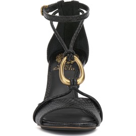Vince Camuto Women's Alinna Heeled Sandal, Black Leather, 5.5
