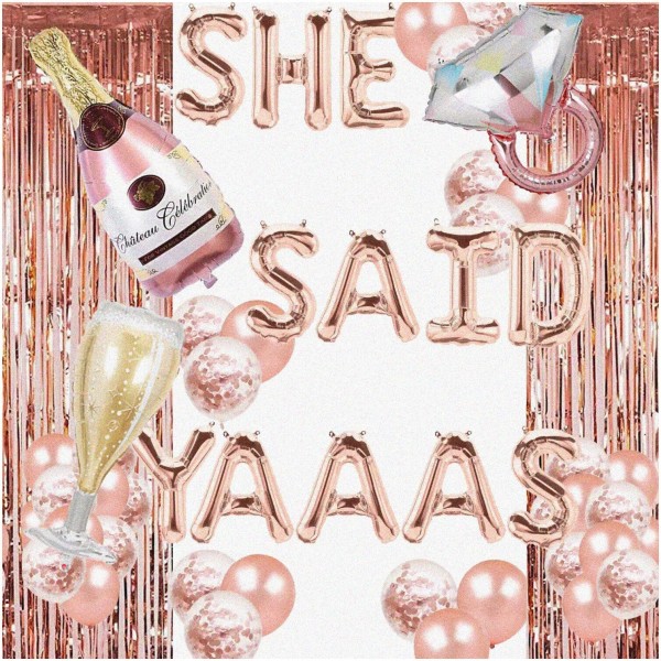 VivoBlend Yaaas Rose Gold Balloons & Okurrr Party Banner -