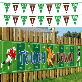 Cartel de fútbol americano, pancarta del día del partido del Super Bowl con banderín de fútbol para fiesta del día deportivo, bandera colgante temática de fútbol para suministros de decoración de festivales