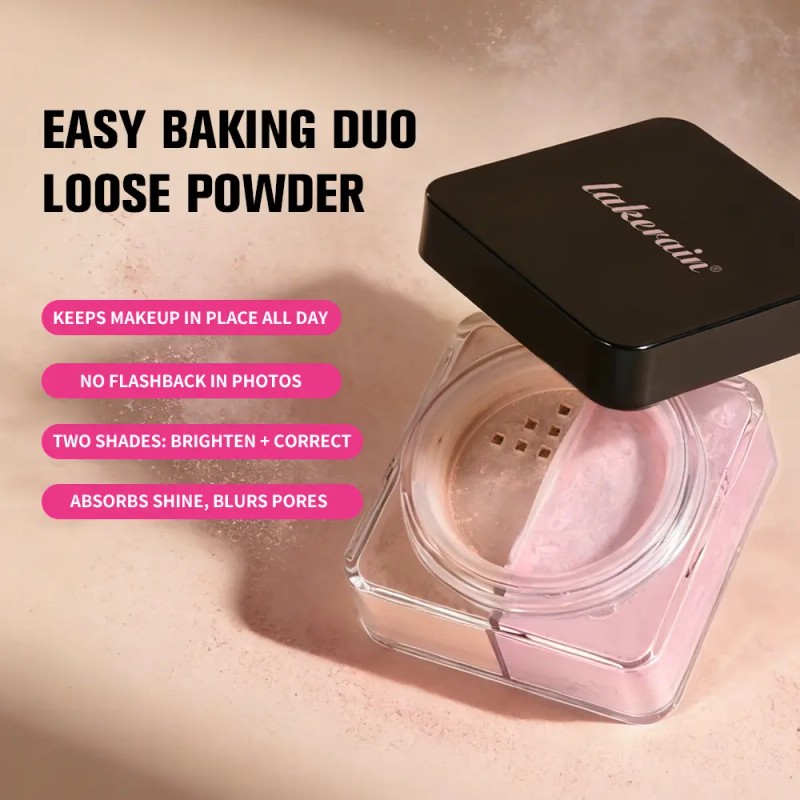 Polvo Suelto Dúo Iluminador Y Corrector, Fijador De Maquilla