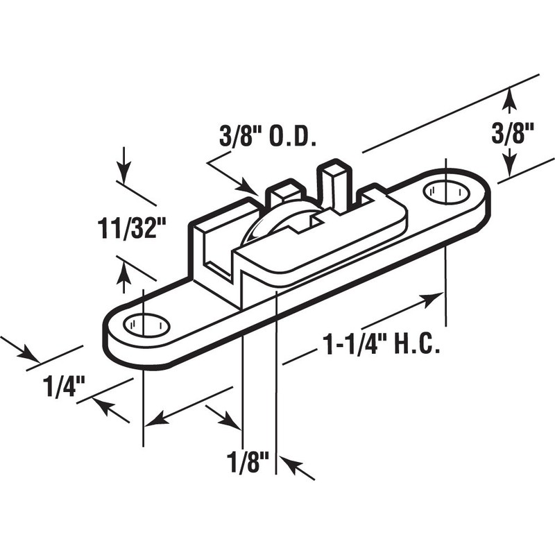 Prime-Line G 3038 3/8 In. Steel Flat-Edge Sliding Window Roller