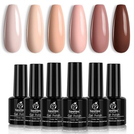 Beetles Gel Polish Set -6 Colors Popular Nude Gel Polish All Seasons Skin Tones Pink Neutral Brown Gel Polish Kit Soak Off LED Gel Nail Kit Manicure DIY Home Gift for Women