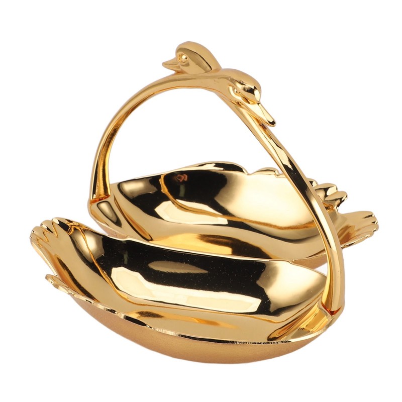 Double Fruit Plate Zinc Alloy Dual Fruit Tray Decorative Fruit