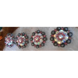 Unbranded Western Light Pink Concho Rhinestones 1 1/2 inch Round-Western Tack-Flip Flops