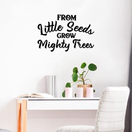 Aurabeam Vinyl Wall Art Decal - from Little Seeds Grow Mighty Trees - 17" x 26" - Trendy Fun Good Vibes Quote Sticker for Living Room Kids Room Playroom Nursery Daycare Classroom Decor