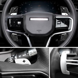 Real Carbon Fiber Steering Shift Paddles Interior Trim Accessories Compatible with Land Rover,Paddle Shifter Extension fits for Jaguar Accessories 2023 2024,Black