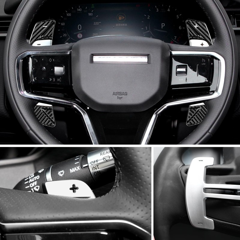 Real Carbon Fiber Steering Shift Paddles Interior Trim Accessories Compatible