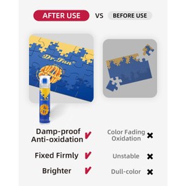 DR.FAN Jigsaw Puzzle Glue Applicator Suitable for 500/1000/2000/3000/5000 Pieces Puzzle, Quick Dry for Paper and Wood Puzzle Protector, Clear Art Craft Glue and Non-Toxic, 50ml(1.69fl oz), 6 Pack