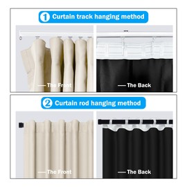 MaKefeile Room Divider Curtains Total Blackout Privacy Curtain Panel Room Thermal Insulated Noise Reduction Curtains for Bedroom Window Living Room Ceiling Track Curtain W 8.3 ft × H 8 ft Beige