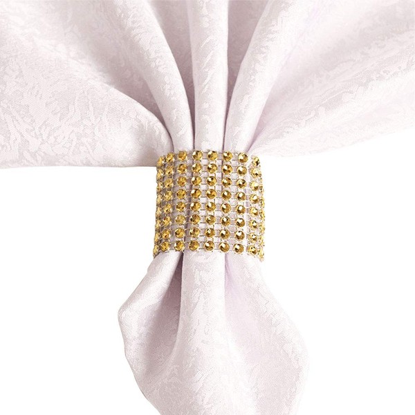 Napkin Rings Set of 10,Bling Rhinestone Napkin Holders for Place Settings,Party Decoration,Wedding Receptions,Banquet Dinner or Holiday Parties,Christmas & Family Gatherings,Any Occasion Gift(Gold)