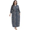 iFigure Women's Plus Size Long Robe Floral Full Length Bathrobes