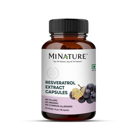 minature Resveratrol Extract Capsules | Superfood Supplements|500mg, 90 Veg Capsules, 45 Days Supply, 54g | Pure & Natural | Chemical Free Preservatives Free| Vegan | Made in India