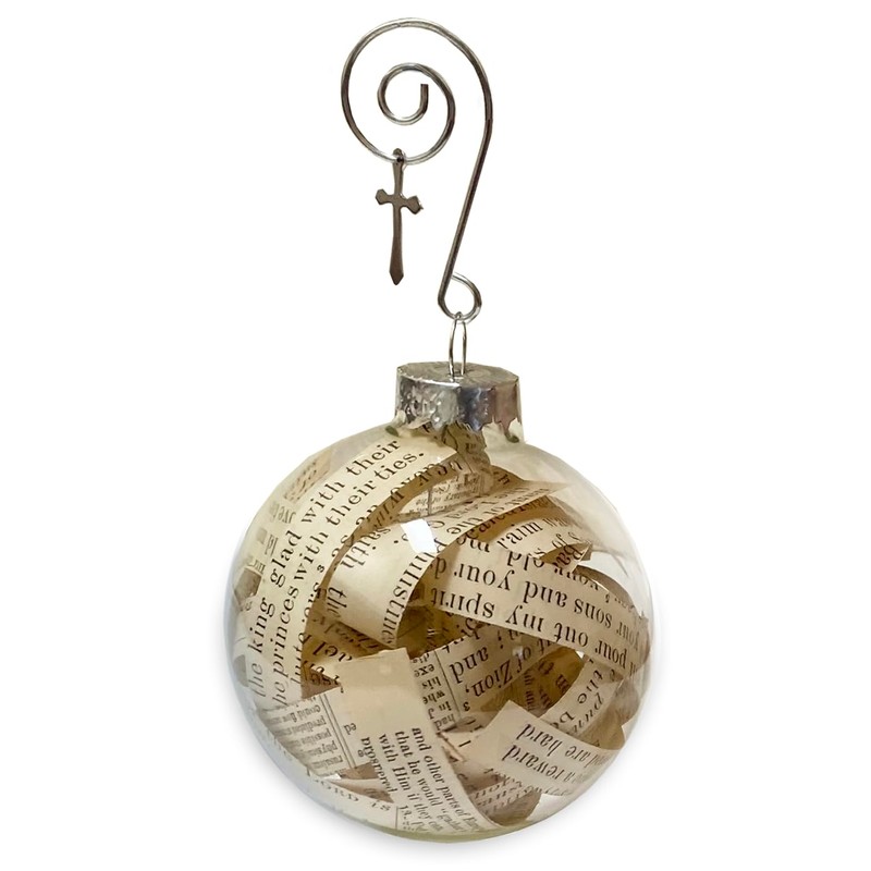 Bible Ornament Made with Pages from a Bible for Women,