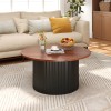 Costway Round Coffee Table 32" Tea Table w/ Solid Wood