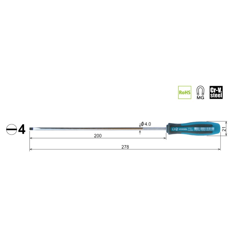 Megadora Thin-Handle Screwdriver, 910