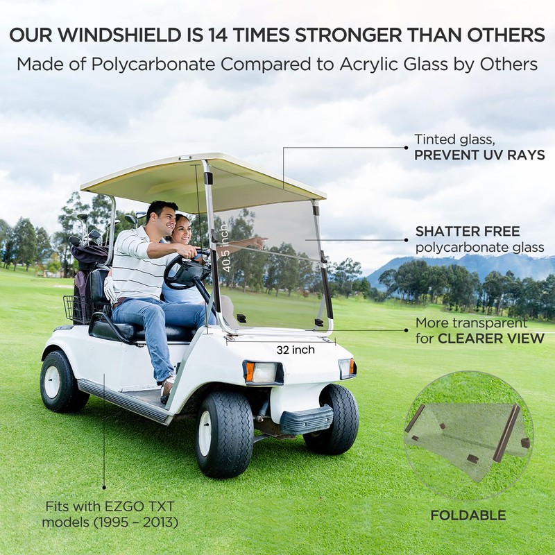 Ezgo Golf Cart Windshield Ezgo TXT Windshield Replacement for Front