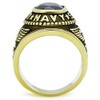 YourJewelleryBox Mens gold navy ring sapphire usa blue signet pinky