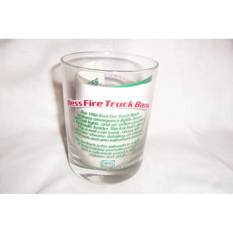 Hess 1996 Classic Truck Series Glass 1986 Hess Firetruck Bank