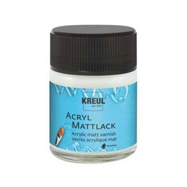 KREUL 79403 - Acryl Mattlack auf Wasserbasis, 50 ml Glas, matt transparent, Schutz- und Überzugslack für durchgetrocknete Aufmalungen, bedingt witterungsbeständig, speichelecht