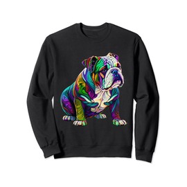 Dog Lover Womens Colorful English Bulldog Mens Sweatshirt