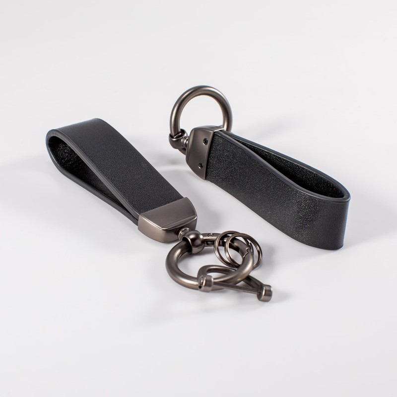 MING DI Genuine Leather Car Keychain (Night black)