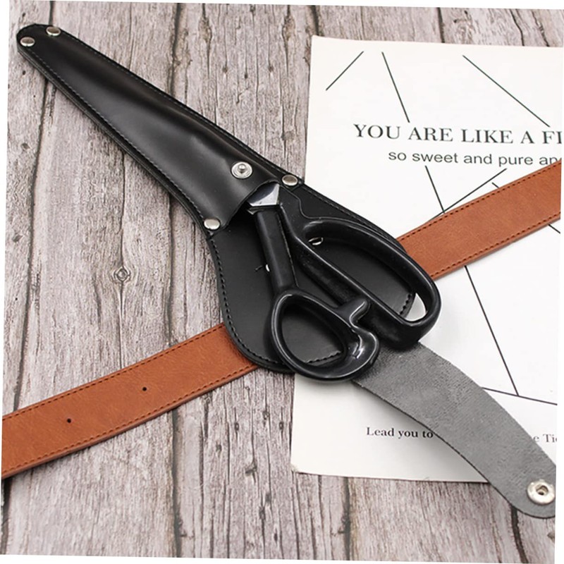 TEHAUX 2pcs Leather Scissor Cover Pouch Portable Scissor Storage Bag