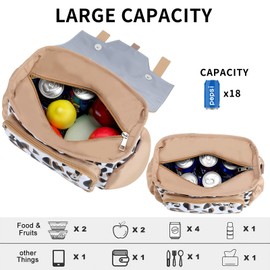 Scothen Lunch Bag Women,Insulated Adult Lunch Box,Womens Lunch Bags for Work,Large Lunch Tote Bag with Shoulder Strap,Cute Lunch Cooler Purse with Water Bottle Holder for Teacher Nurse Office Picnic