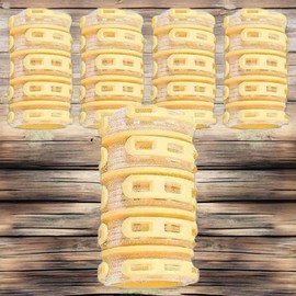Moneyful perm set, dyeing towel, macaron, air bang, tong-type hair roll, 5 pieces yellow / 머니풀 파마용세트 염색용타올 마카롱 에어뱅 집게형 헤어롤 5개 옐로우