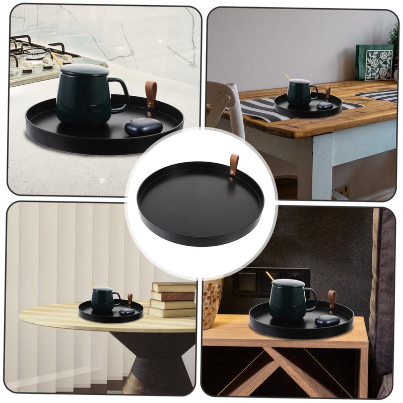 Ciieeo Round Cosmetics Tray Bathroom Countertop Tray Bathroom Vanity Tray