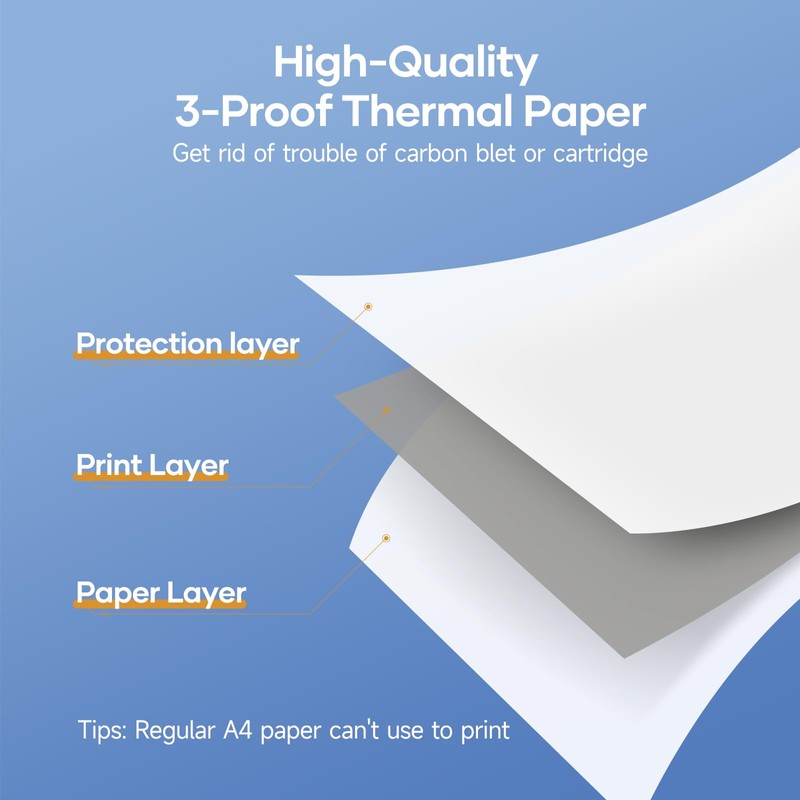 iDPRT Thermal Paper, 8.5 x 11 Inch 200 Sheets, US