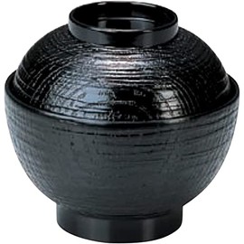 J-kitchens Bowl, Miso Soup, Soup Bowl, Zelkova Soup Bowl, Black, Φ4.0 x H3.7 inches (10.2 x 9.4 cm), Tableware, Model Number: 889690, Made in Japan