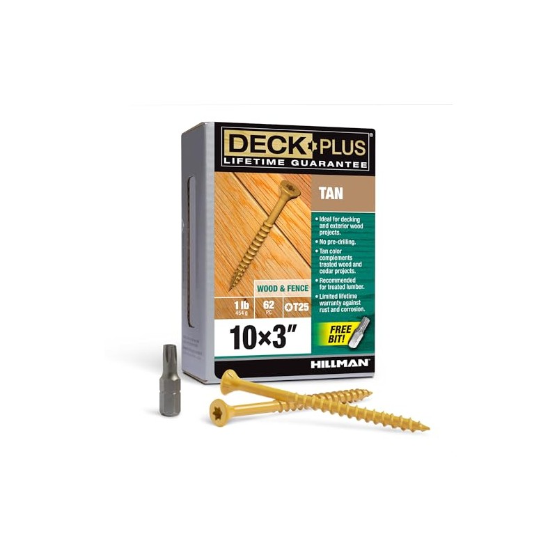 Deck Plus 48418 - Tornillos para madera #10 x 3