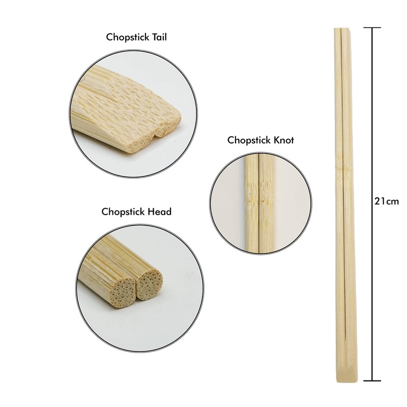 Ken Chiku - Bamboo Chopsticks Tensoge 21cm - 100 Pairs