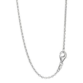 NKlaus Elegant Anchor Chain Flat Rolled 925 Silver 1.5 mm Wide Necklace Thin, Sterling Silver