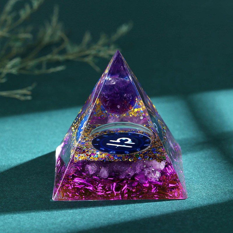XIANNVXI Libra Pyramid Amethyst Stone Crystals Gemstones Large Pyramids Zodiac