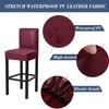 Bar Stool Covers,4 Pack Stretch Waterproof PU Bar Stool Covers