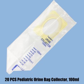 20 PCS Pediatric Urine Bag Collector, 100ml Baby Catcher Pouch Individual Pee Bags, Disposable Travel Multipurpose Collection, Clear Catcher Convenient Holder for Kids Infant Urine Collection