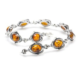 LIGURIUS NATURAL BALTIC AMBER STERLING SILVER 925 JEWELLERY Gemstone BRACELET Jewellery For Woman