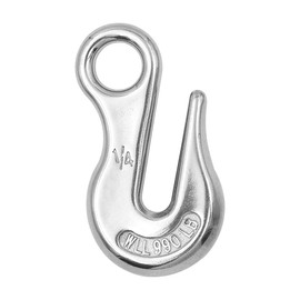 ZONADAH 1/4 inch Forged Stainless Steel Hook Safety Latch Eye Hook Marine Hardware Accessories Winch Cable Eye Hook Eye-Shaped Grapple