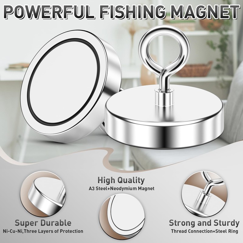 FINDMAG Super Strong Fishing Magnet, 1000 lbs Pulling Force, Neodymium