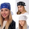 Playing Card Head Scarf, 6 Packs Paisley Cotton Bandana, Mulberry