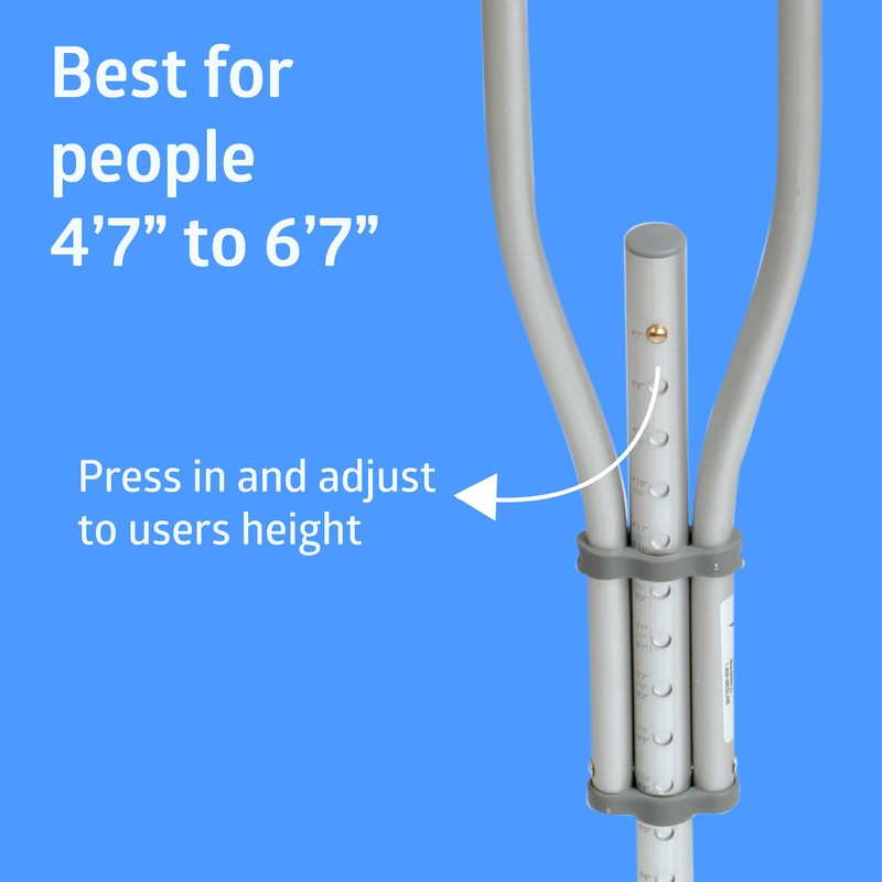 Medline Adjustable Quick-Fit Crutches Easily Adjusts to Fit Kids, Adults