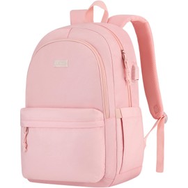 KROSIAS School Backpack for Teens Girls, Cute Student Bookbag Large 15.6 Inch Laptop Bag Aesthetic College Backpacks for Women High School Travel (Pink)