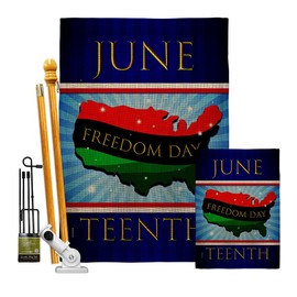 Americana Home & Garden Freedom Day Burlap Garden House Flag Kit Patriotic Historic July Memorial Veteran Independence United State American Decoration Banner Small Yard Gift Double-Sided, Made In USA